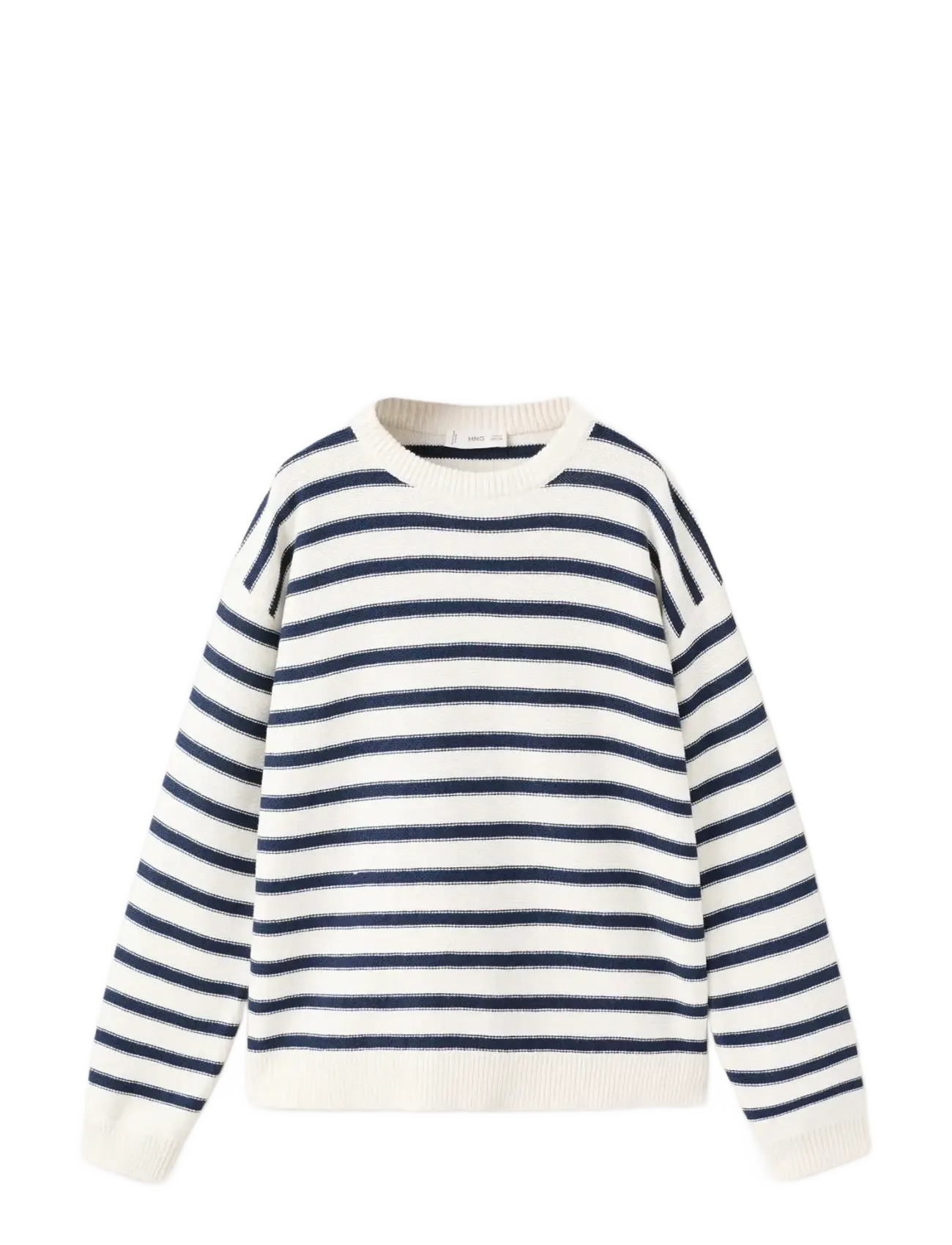 Mango Knit Striped Sweater, Børn, Strikket Stribet Sweater, Navy, Str: 7-8