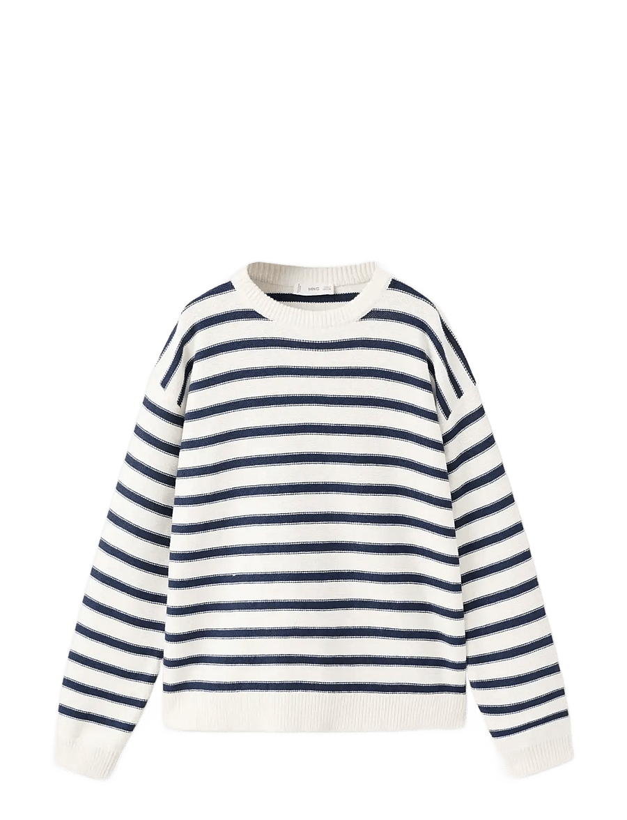Mango - Knit striped sweater - stickade tröjor - natural white - 0