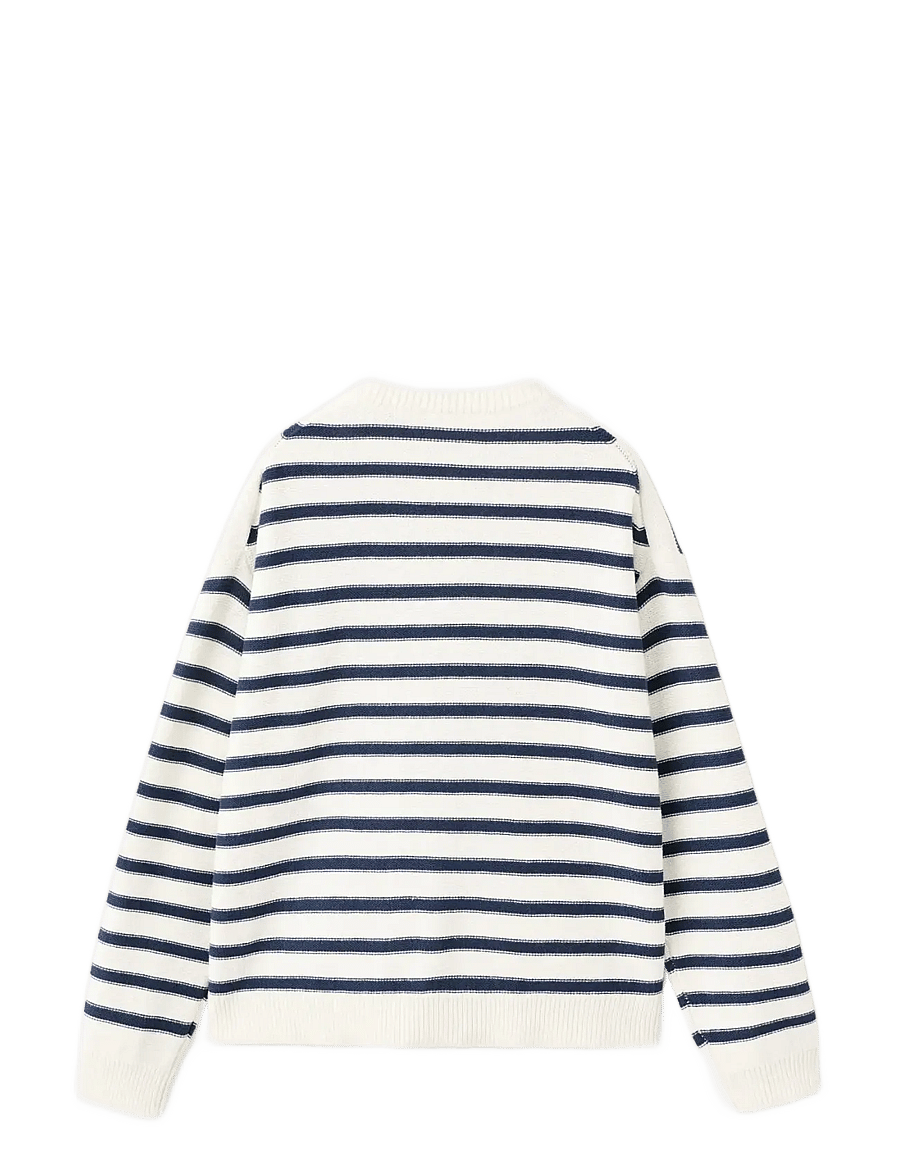Mango - Knit striped sweater - stickade tröjor - natural white - 1