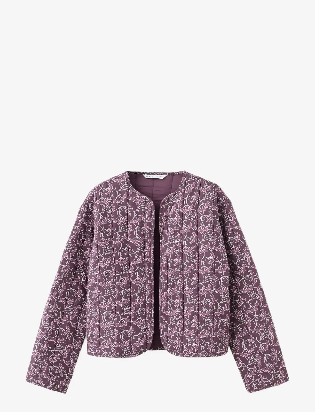 Mango - Reversible printed quilted jacket - quilted jackets - purple - 1
