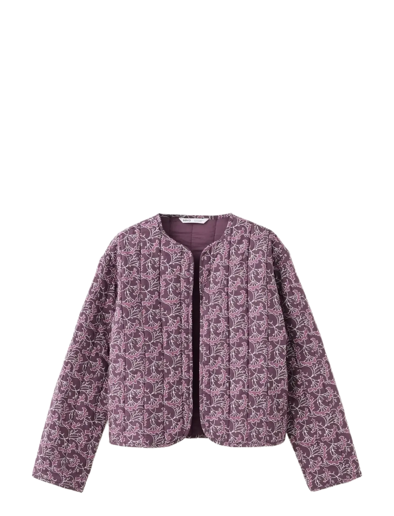 Mango Reversible printed quilted jacket - Back to school - PURPLE / purple