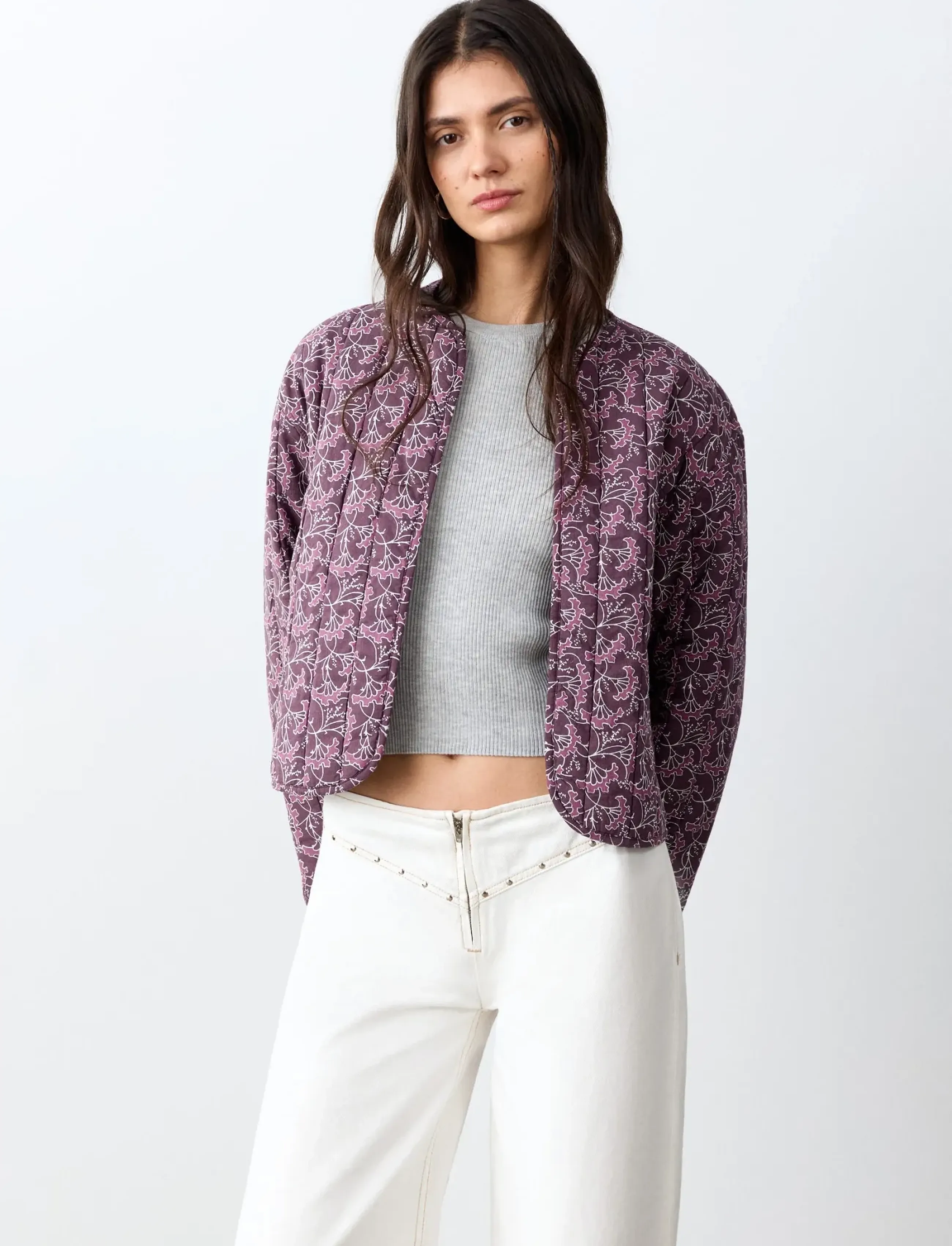 Mango Reversible Printed Quilted Jacket, M, Jackets & Coats, Lila - Jackets, Kinder