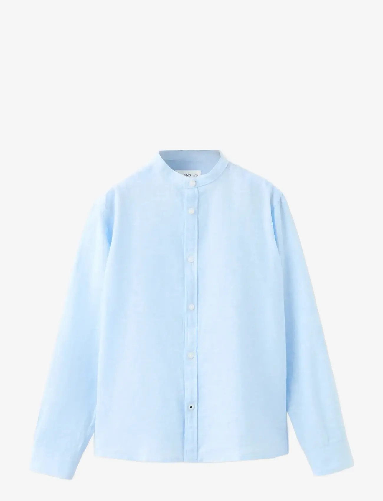 Mango - Linen-blend shirt - langærmede skjorter - lt-pastel blue - 0