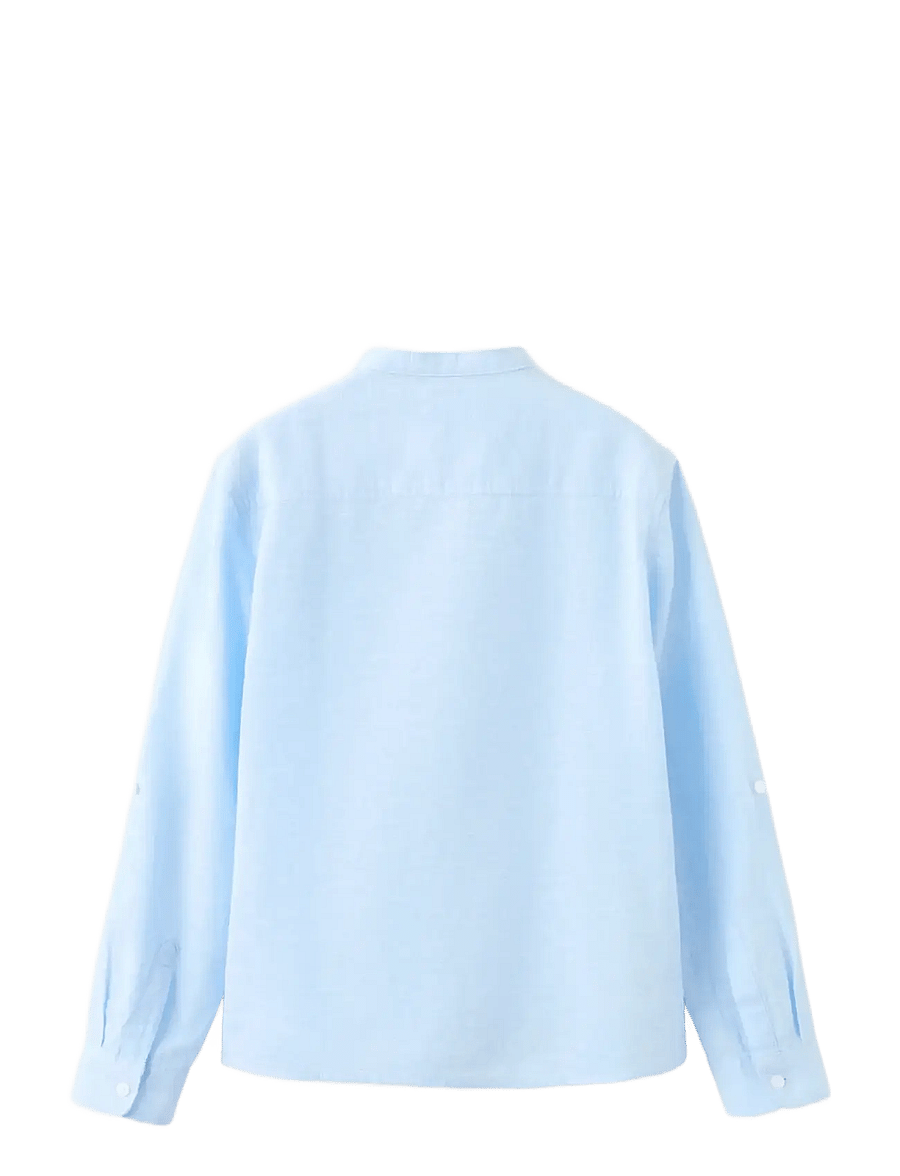 Mango - Linen-blend shirt - langærmede skjorter - lt-pastel blue - 1