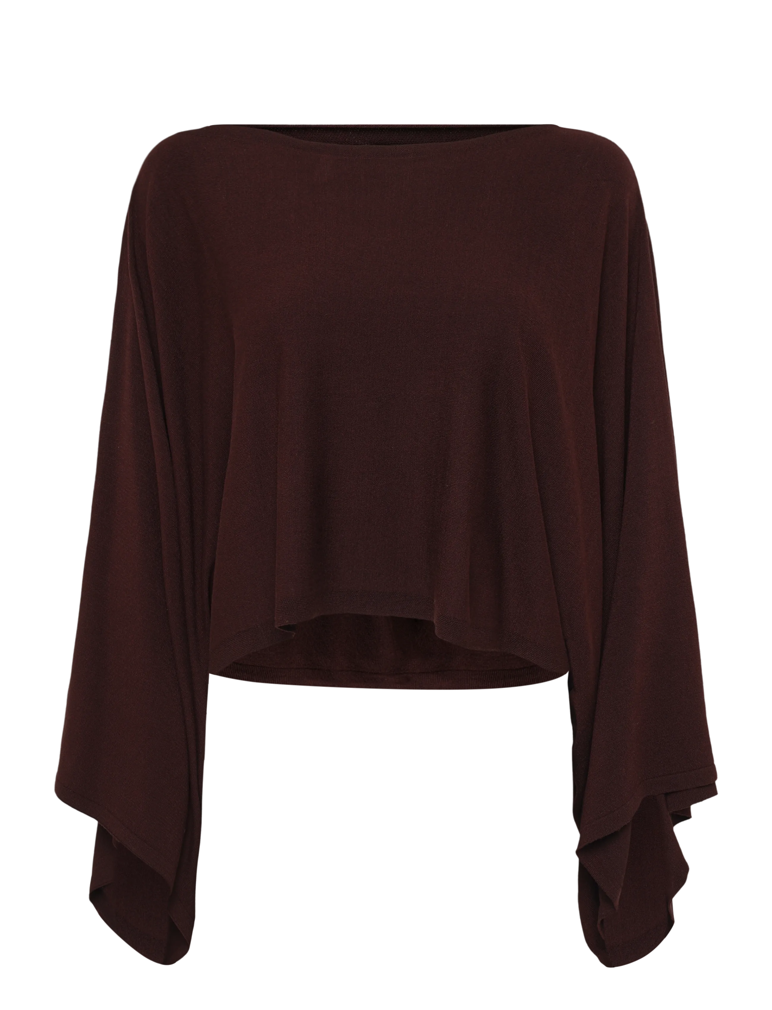 MANGO Asymmetrical Strick Cape Burgundy - XS/S - Damen