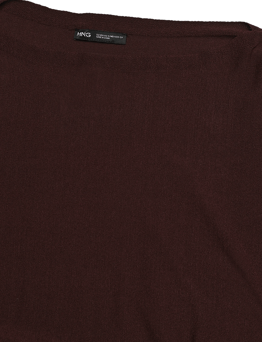 Mango - Asymmetrical knitted cape - crop tops - dark red - 2