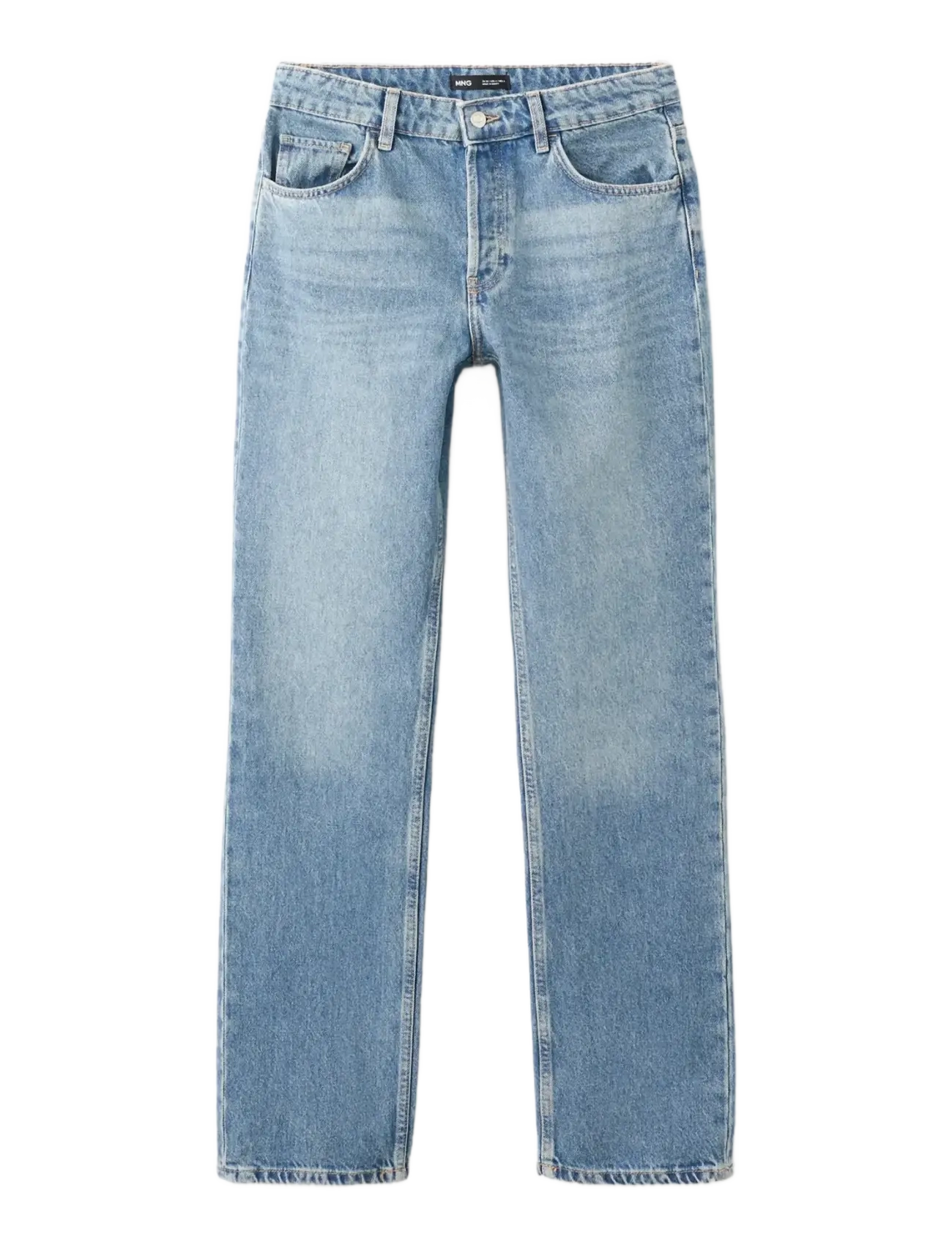 MANGO Straight Low-Waist Jeans Blau - 36 - Damen