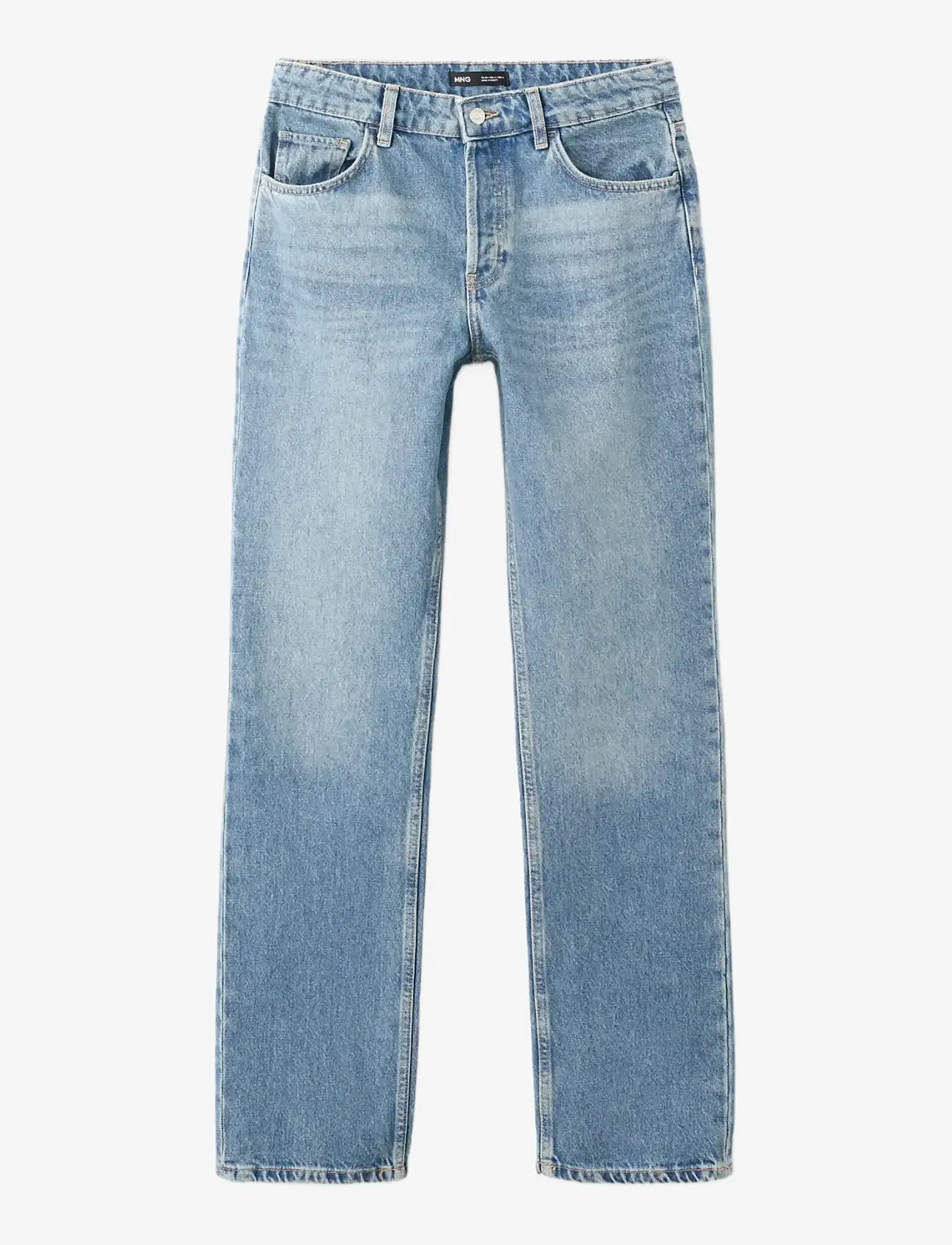 Mango - Straight low-waist jeans - straight jeans - open blue - 1