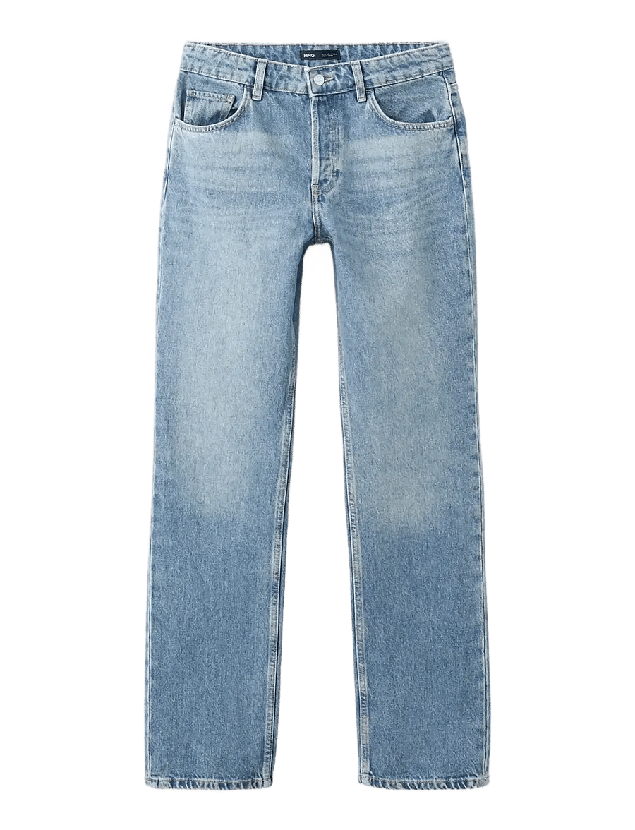 Mango - Straight low-waist jeans - straight jeans - open blue - 1