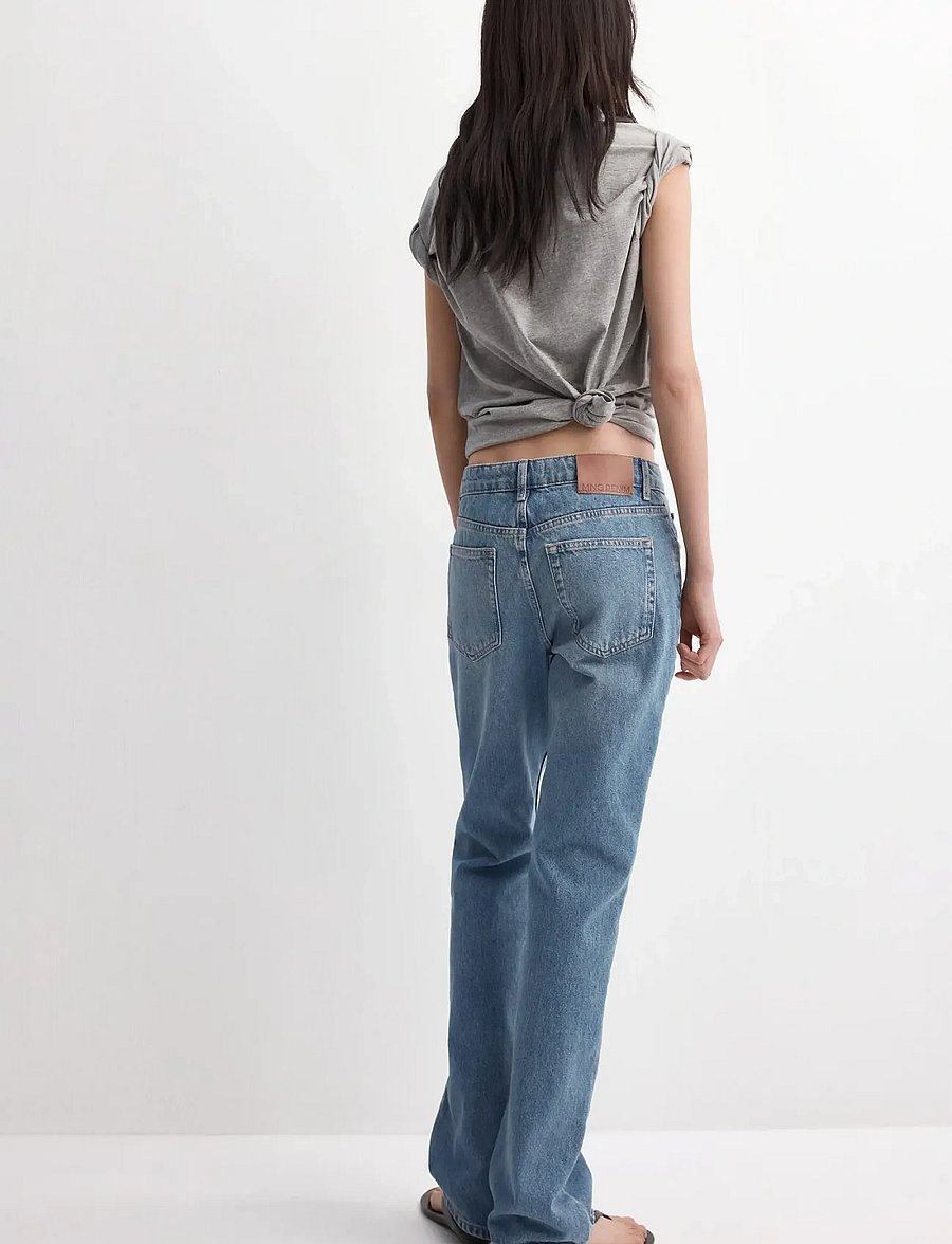 Mango - Straight low-waist jeans - straight jeans - open blue - 2