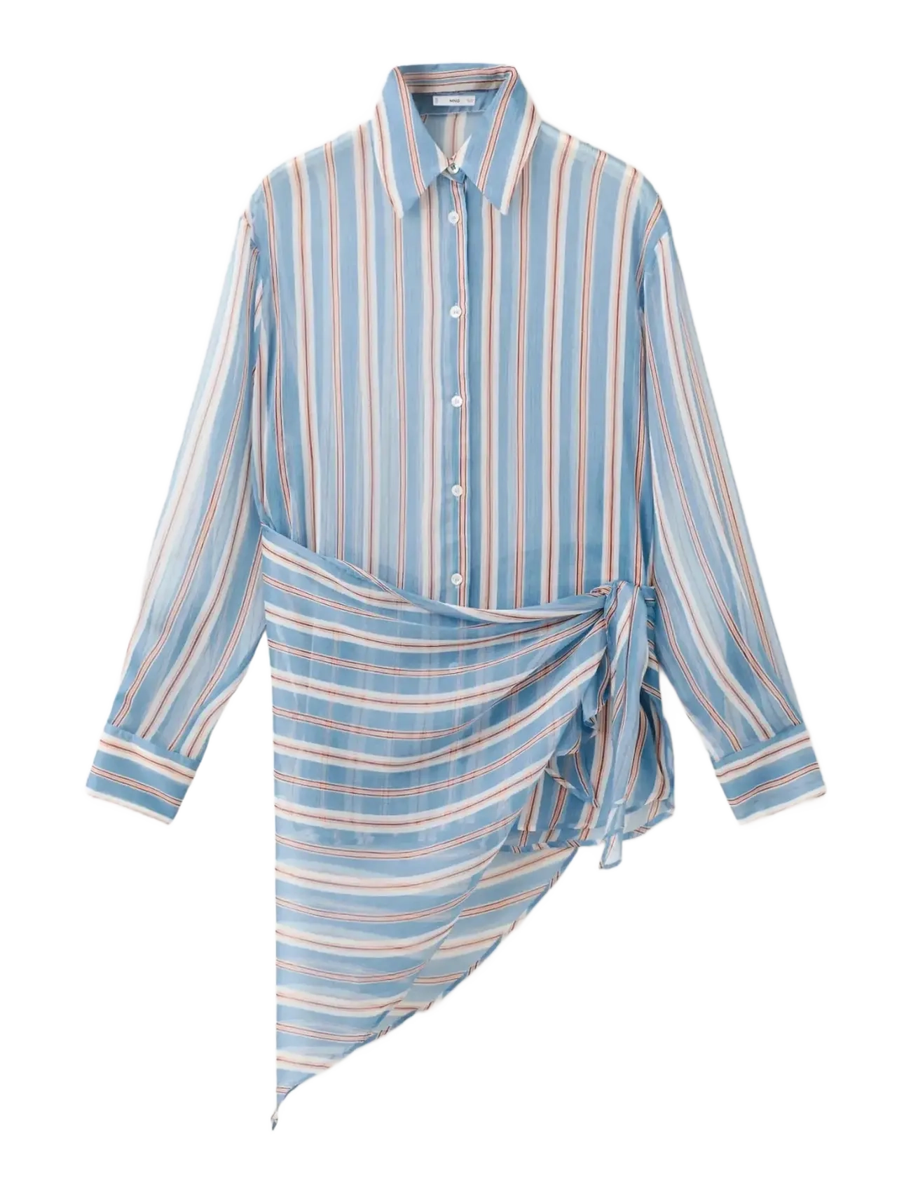 Mango Striped handkerchief shirt - Tøj - MEDIUM BLUE / blue