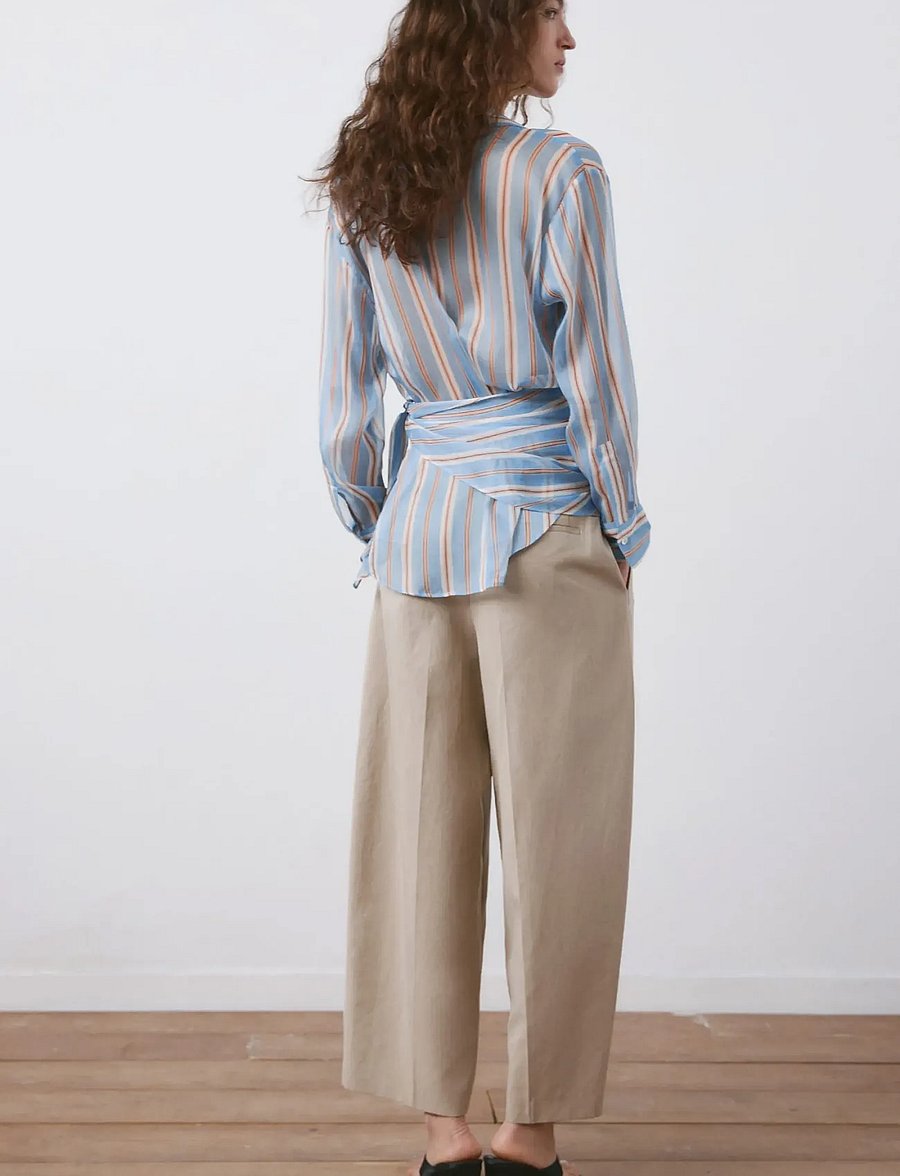 Mango - Striped handkerchief shirt - pitkähihaiset kauluspaidat - medium blue - 2