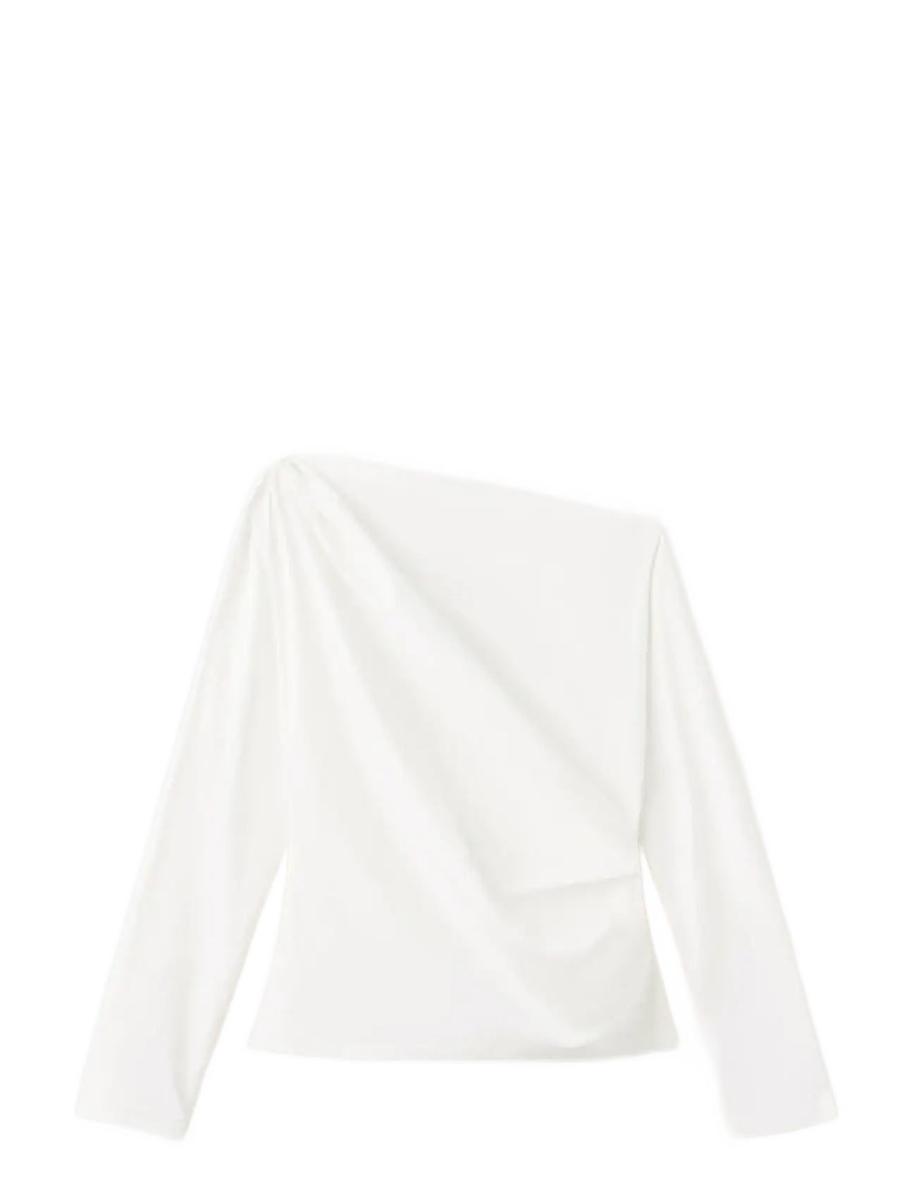 Mango Cotton blouse with asymmetrical collar - Bluser - NATURAL WHITE / white