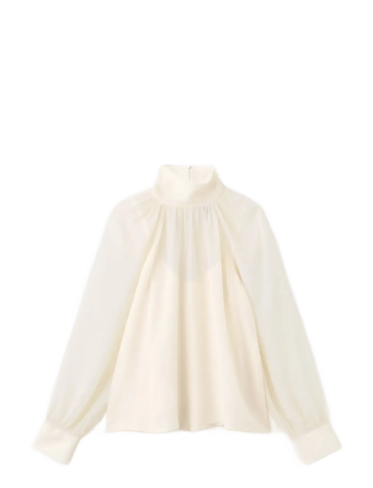 Mango High-neck semi-transparent blouse - Business tøj - LIGHT BEIGE / beige