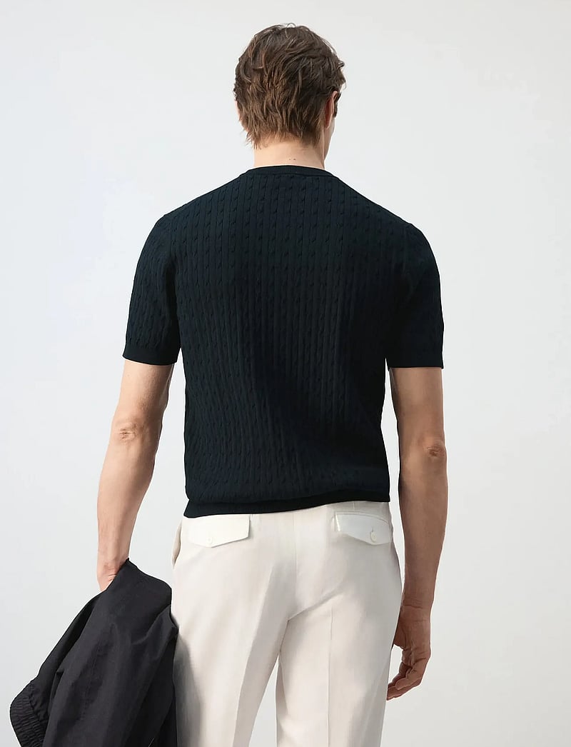 Mango - Cable knit T-shirt 100% cotton - rund hals - dark blue - 2