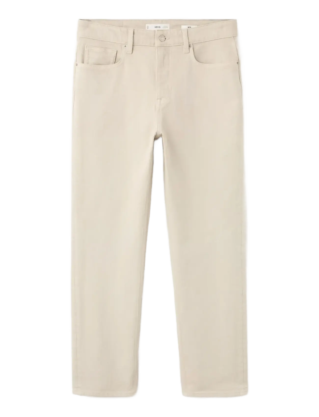 MANGO Ben Cropped Tapered-Fit Jeans Cream - 40 - Herren