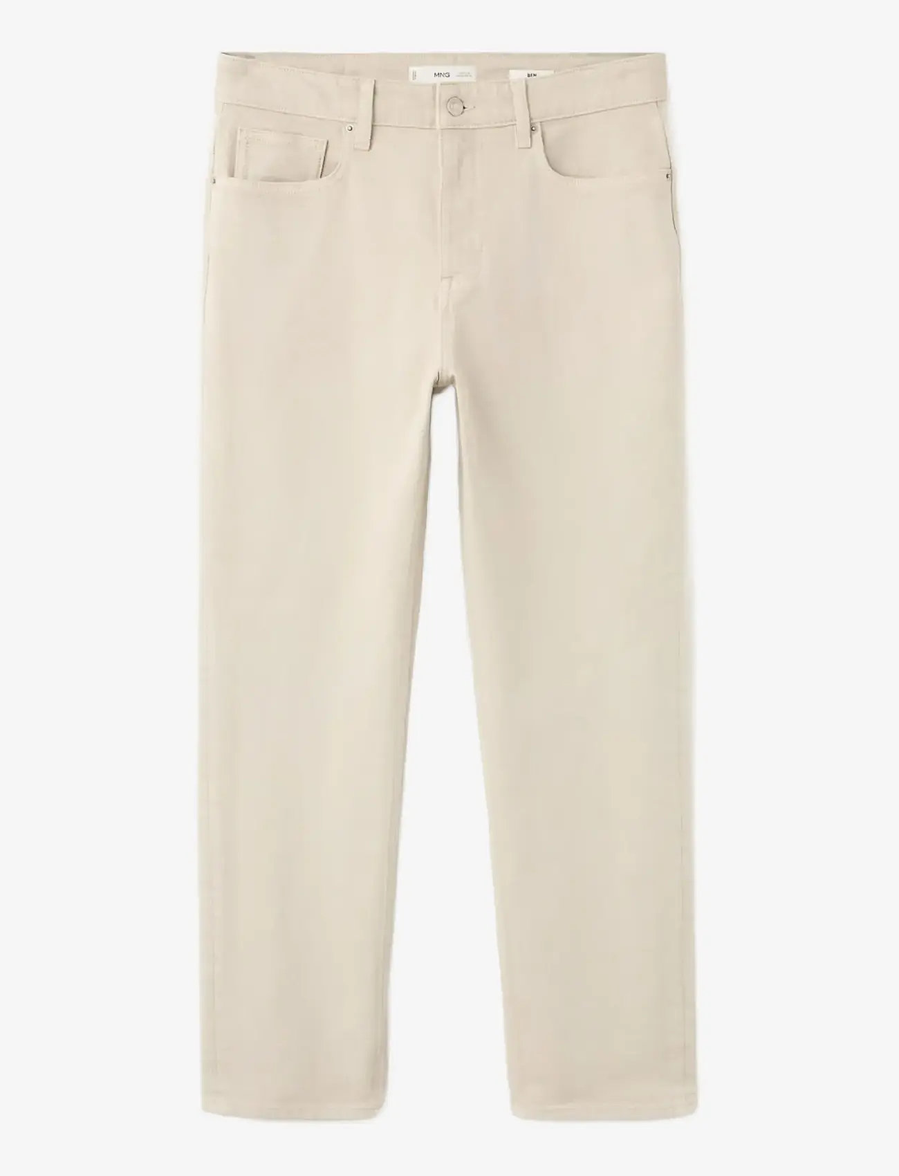 Mango - Ben cropped tapered-fit jeans - tapered jeans - lt pastel brown - 1