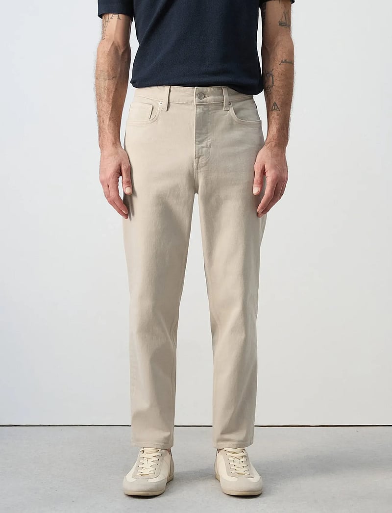 Mango - Ben cropped tapered-fit jeans - tapered jeans - lt pastel brown - 0