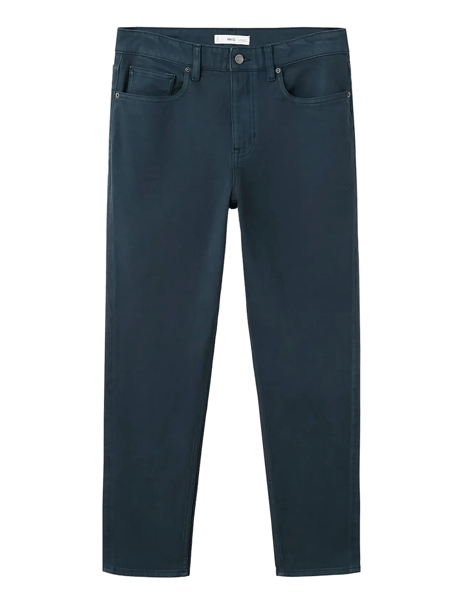 Mango - Ben cropped tapered-fit jeans - tapered jeans - navy - 1