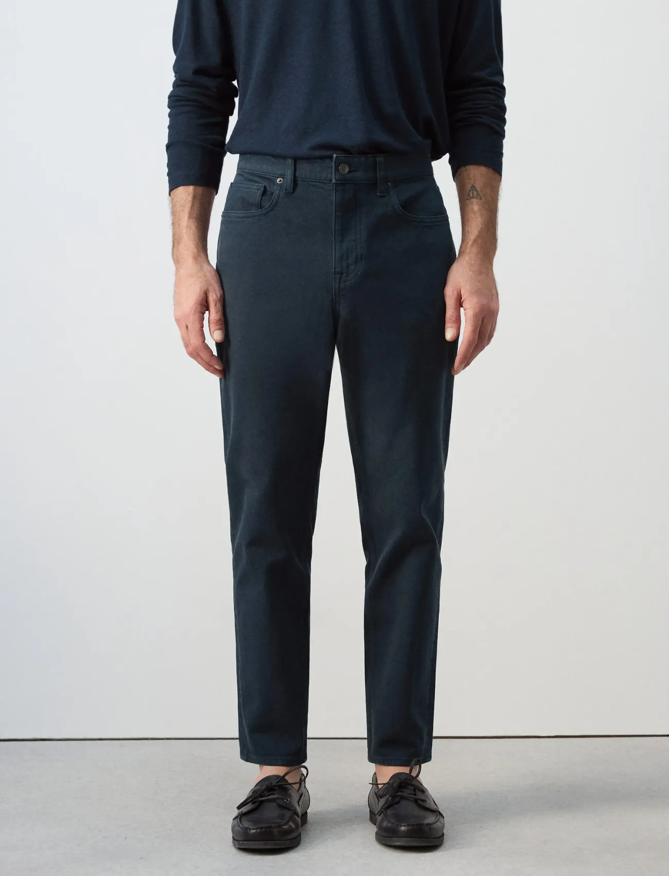 Mango Ben Cropped Tapered-Fit Jeans, 48, Navy, Jeans > Tapered, Herre