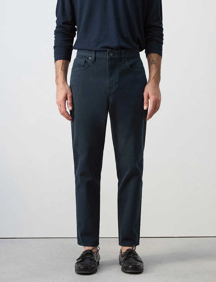 Mango - Ben cropped tapered-fit jeans - tapered jeans - navy - 0