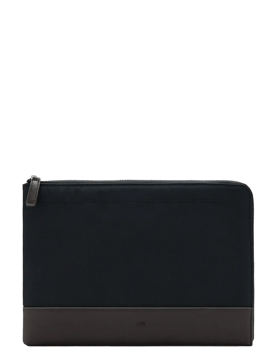 Mango - Laptop case with leather details - kollektioner - brown - 0
