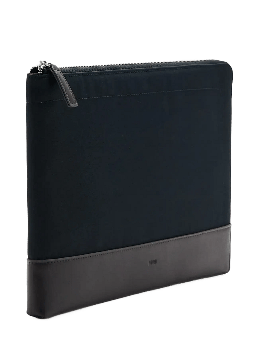 Mango - Laptop case with leather details - kollektioner - brown - 1
