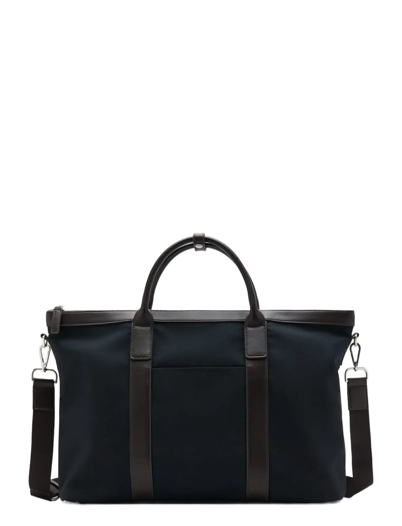 Mango Travel tote bag with leather details - Mango - NAVY / navy