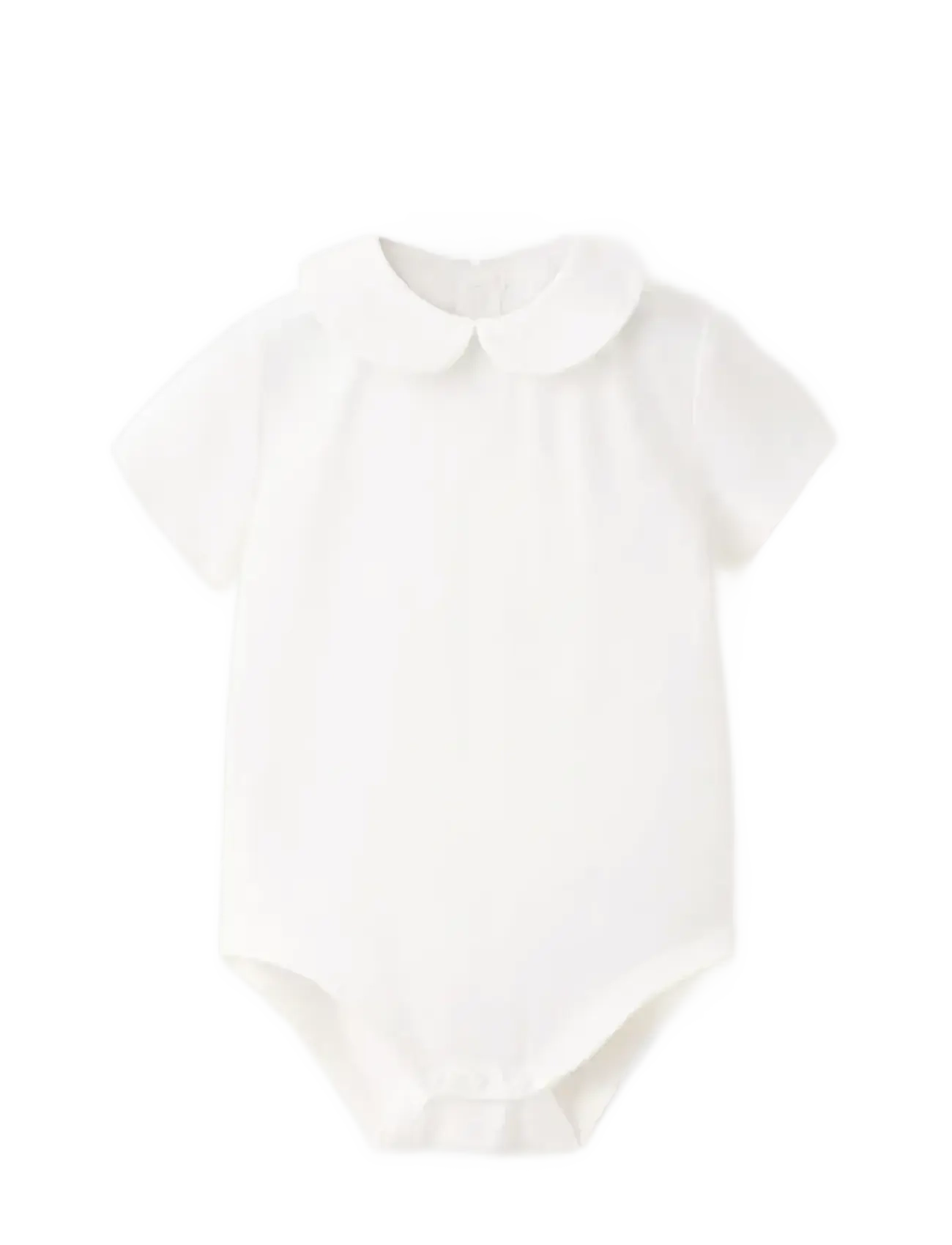 Mango Cotton Bodysuit With Peter Pan Collar, Børn, Peter Pan Krave Body, Cream, Str: 1-3M