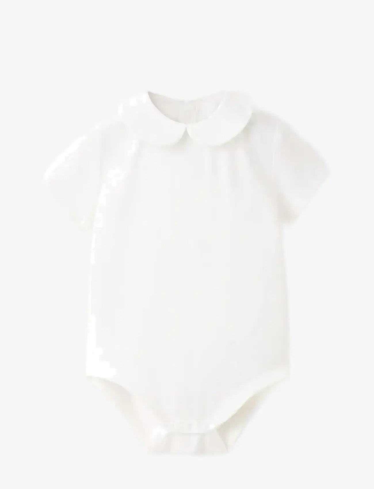 Mango - Cotton bodysuit with Peter Pan collar - kortærmede bodyer - natural white - 0