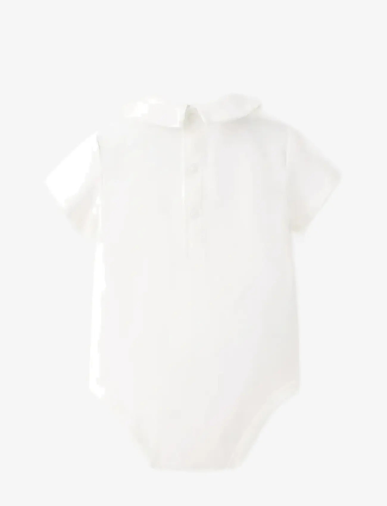 Mango - Cotton bodysuit with Peter Pan collar - kortærmede bodyer - natural white - 1