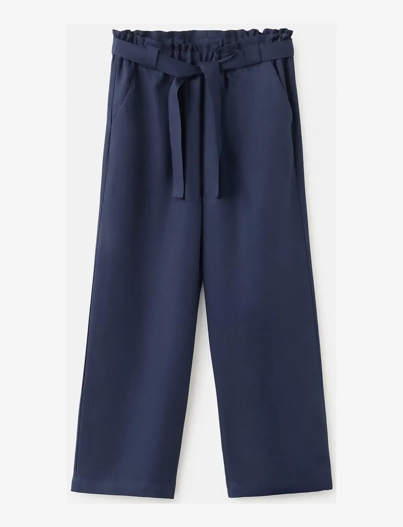 Mango - Lyocell tie-waist trousers - bukser - navy - 0