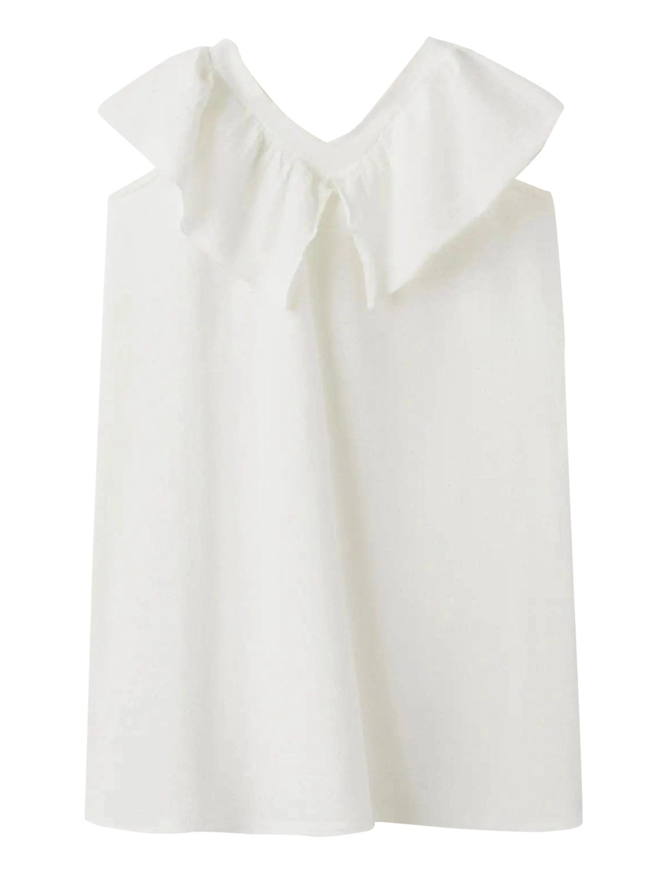 Mango Short Ruffled Dress, 11-12, Casual Dresses, Weiß - Sleeveless Kinder