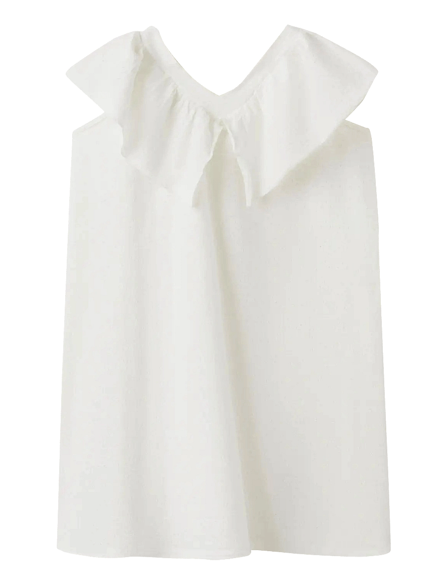 Mango - Short ruffled dress - Ärmlösa vardagsklänningar - natural white - 0