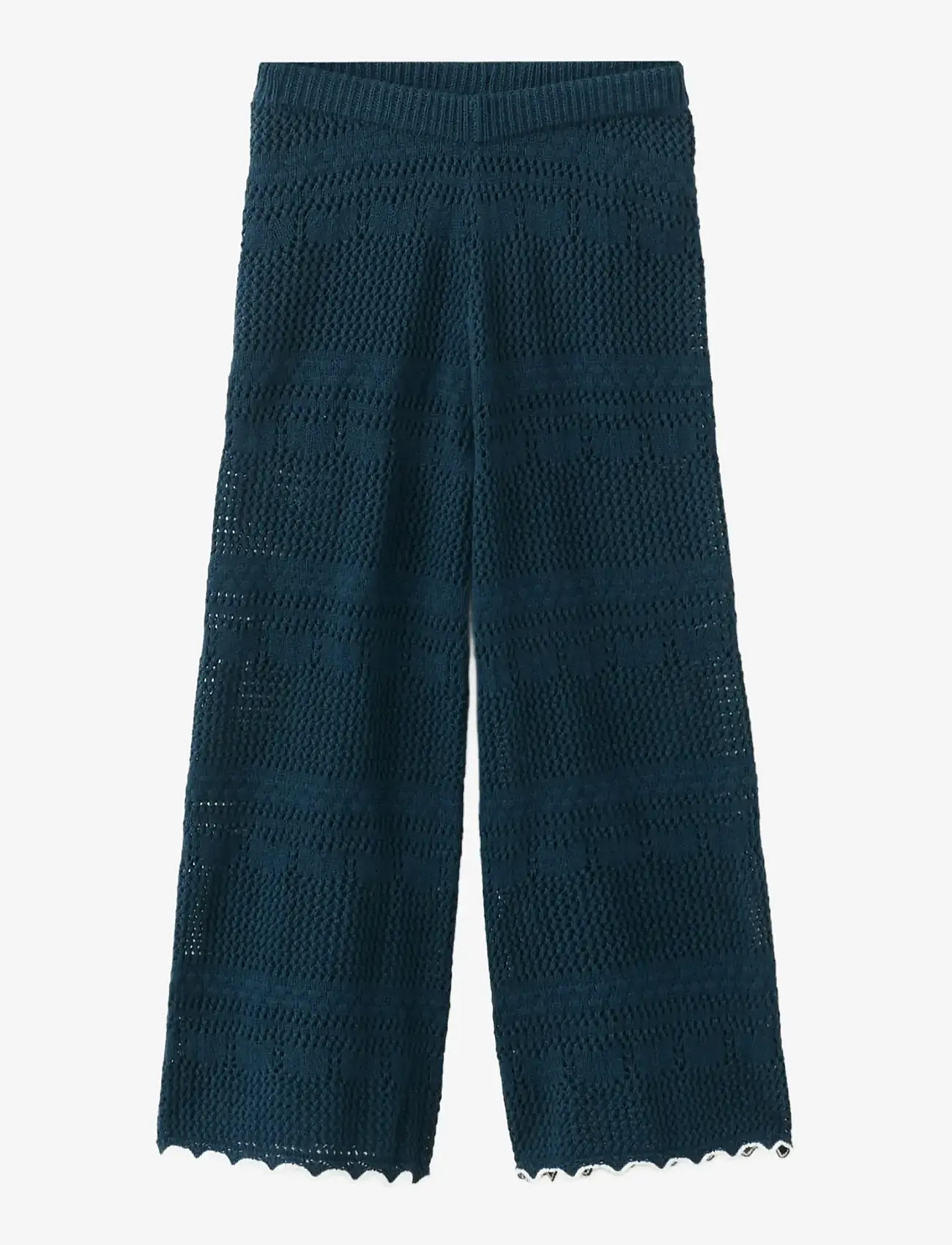 Mango - Contrast crochet trousers - bukser - navy - 0