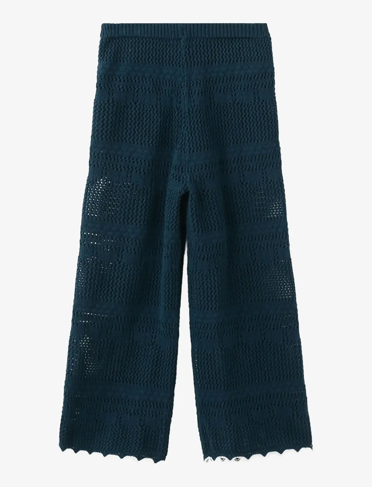 Mango - Contrast crochet trousers - bukser - navy - 1