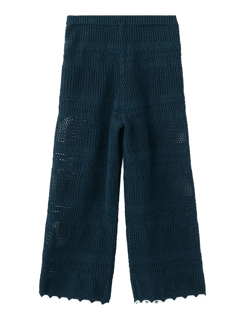 Mango - Contrast crochet trousers - bukser - navy - 1