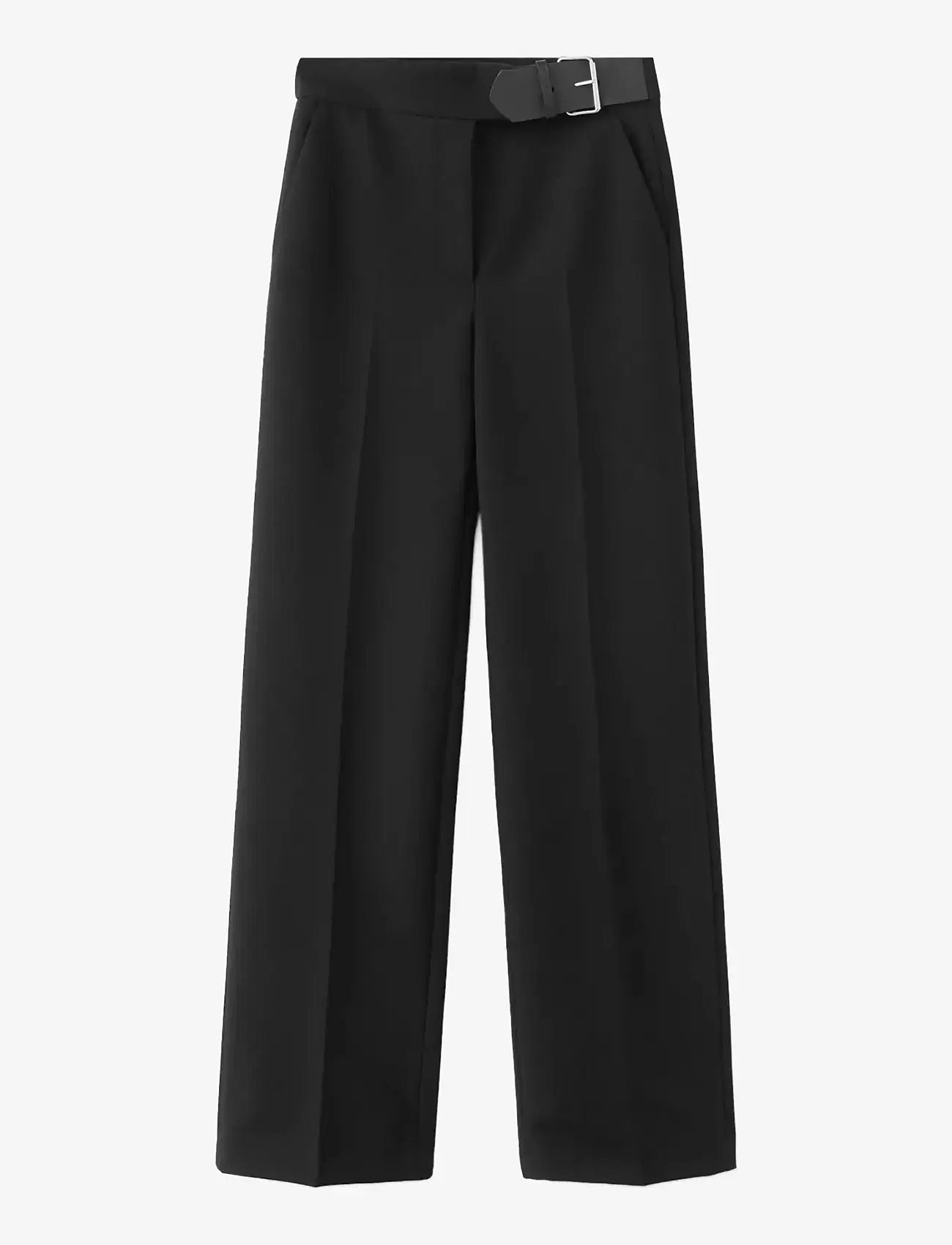 Mango - Belt straight-fit trousers - habitbukser - black - 1