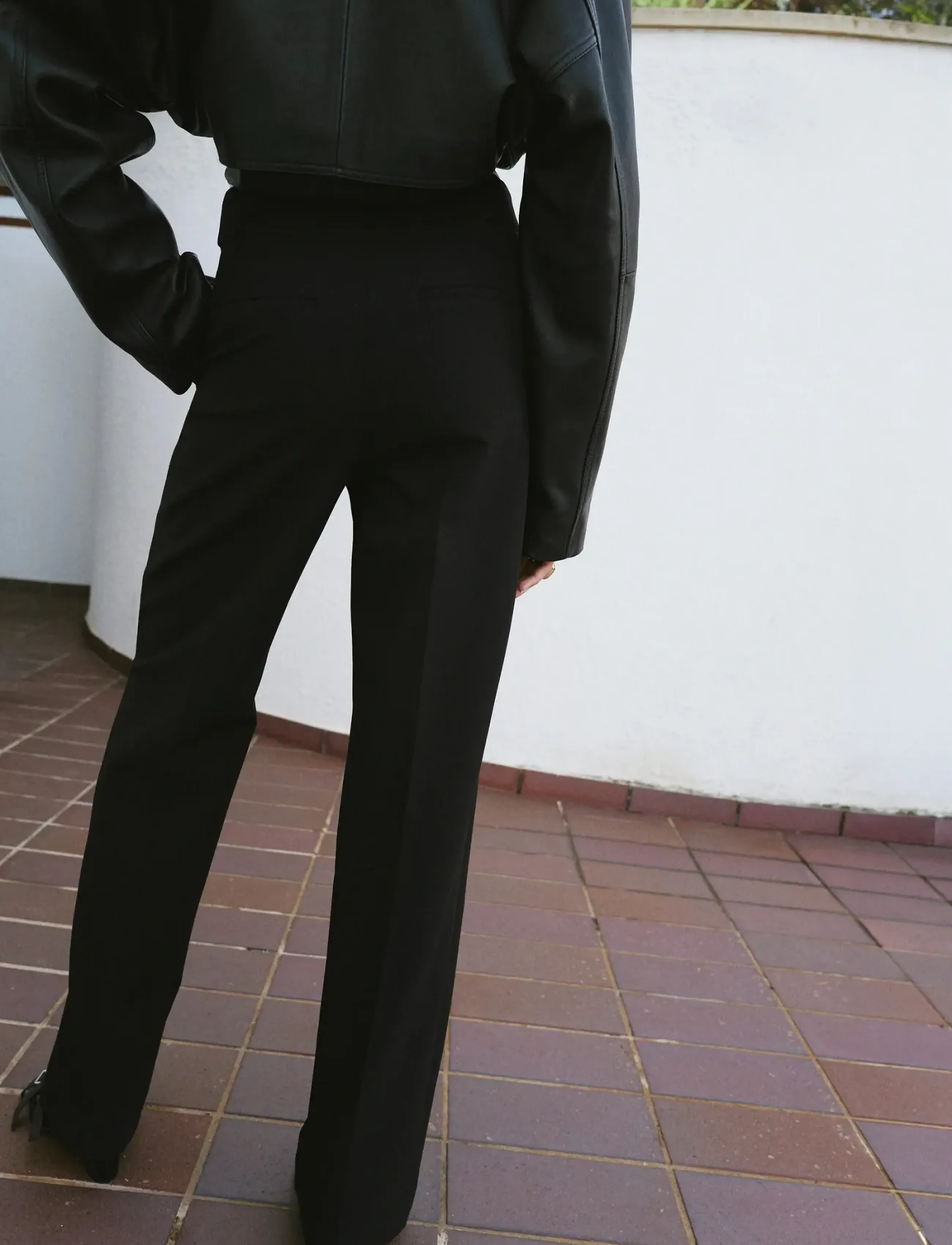 Mango - Belt straight-fit trousers - kostymbyxor - black - 2