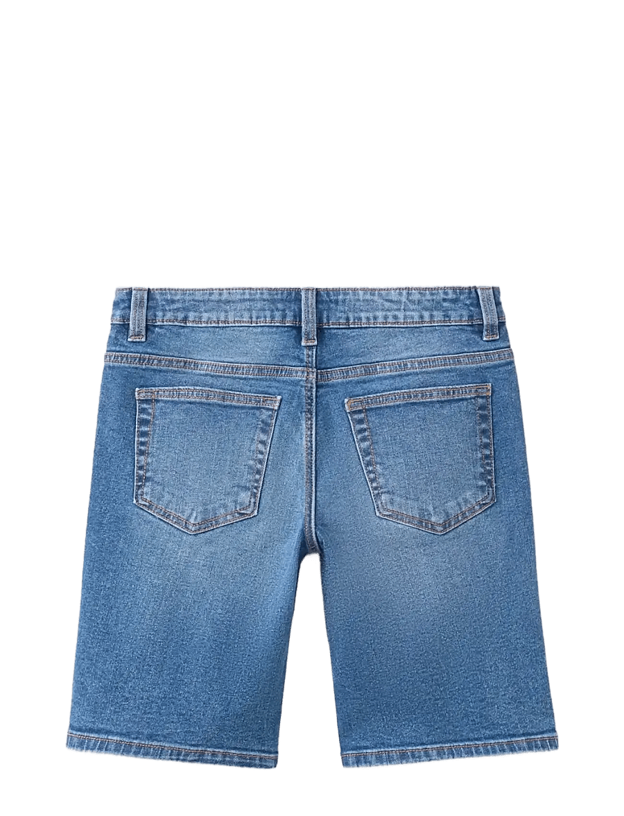 Mango - Straight-fit denim bermuda shorts - jeansshorts - open blue - 1