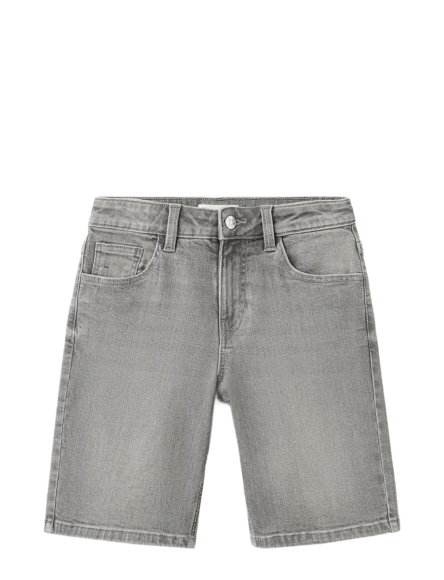 Mango - Straight-fit denim bermuda shorts - jeansshorts - open grey - 0