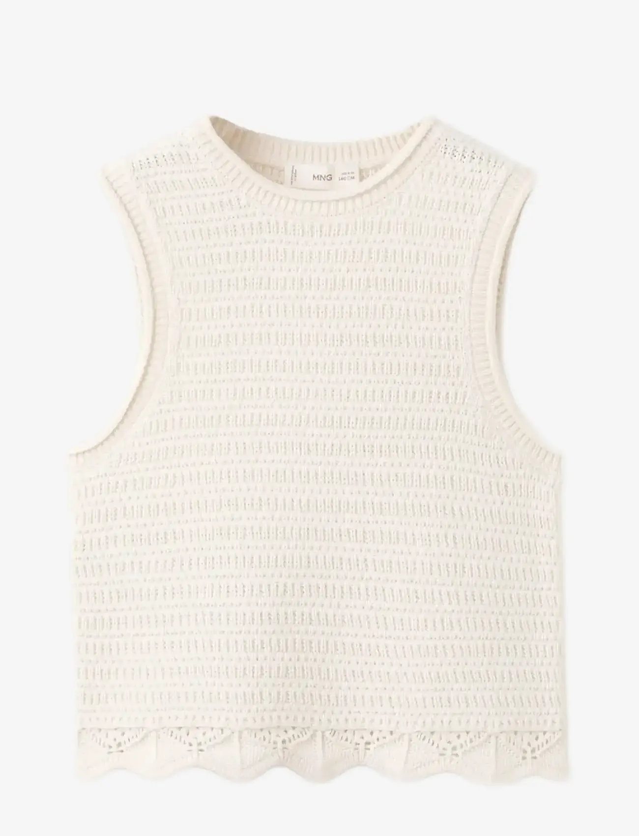 Mango - Embroidered knitted top - veste - light beige - 0