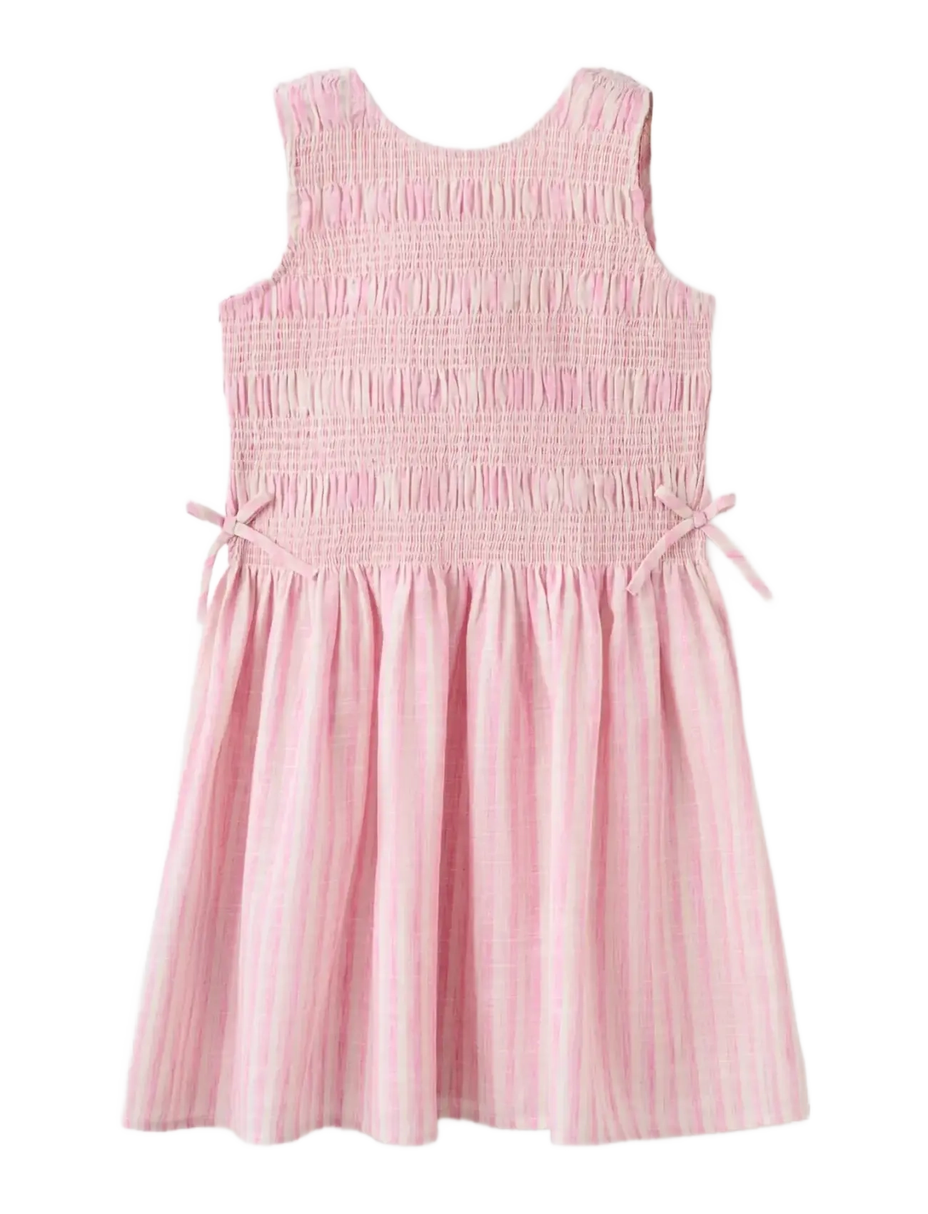 Mango Bow Striped Dress, Børn, Stribet Smock Kjole, Pink, Str: 11-12