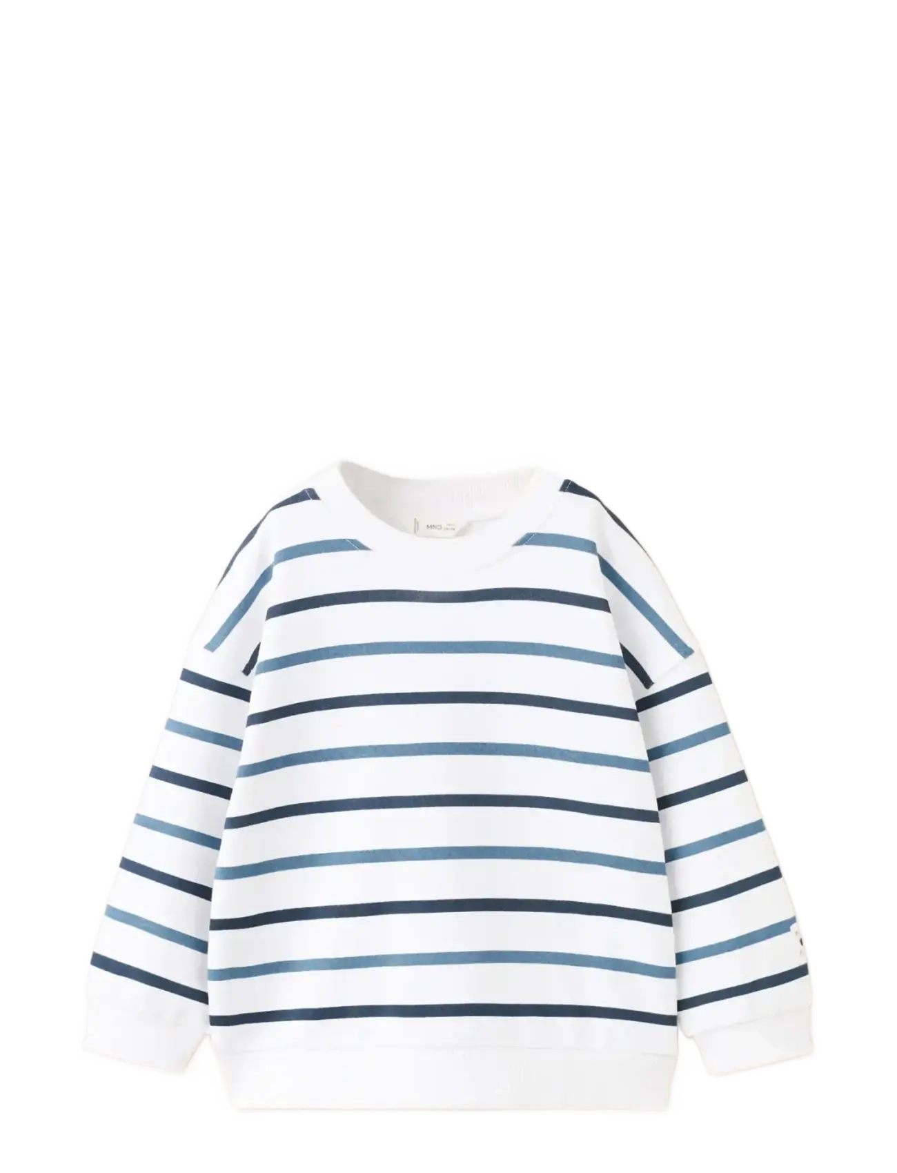 Mango Striped cotton-blend sweatshirt - Sweatshirts & Hættetrøjer - NAVY / white