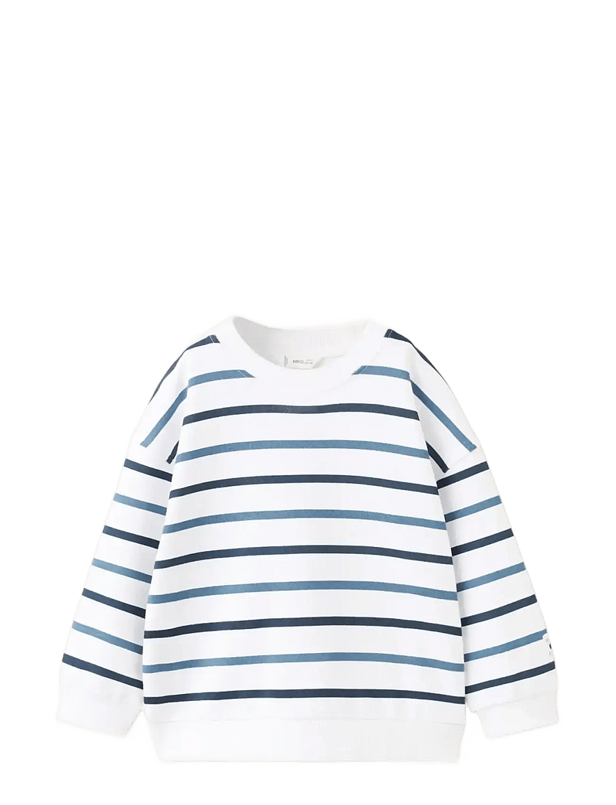 Mango - Striped cotton-blend sweatshirt - sweatshirts - navy - 1