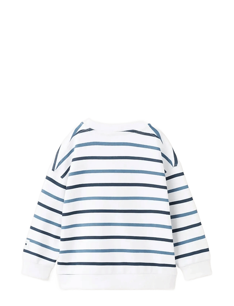 Mango - Striped cotton-blend sweatshirt - sweatshirts - navy - 2