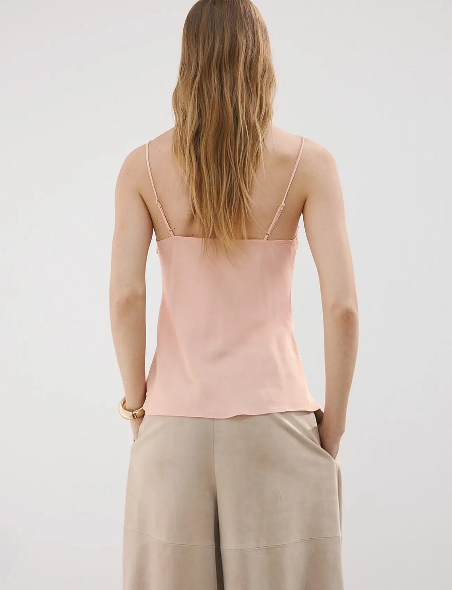 Mango - Lace trim top - tanktops - pink - 2