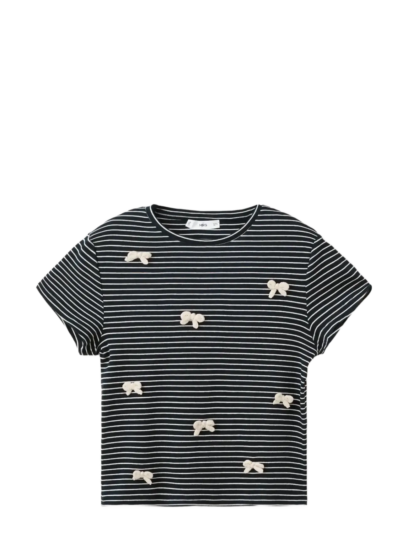 Mango Striped T-shirt with ties - Kampagne - NAVY / navy