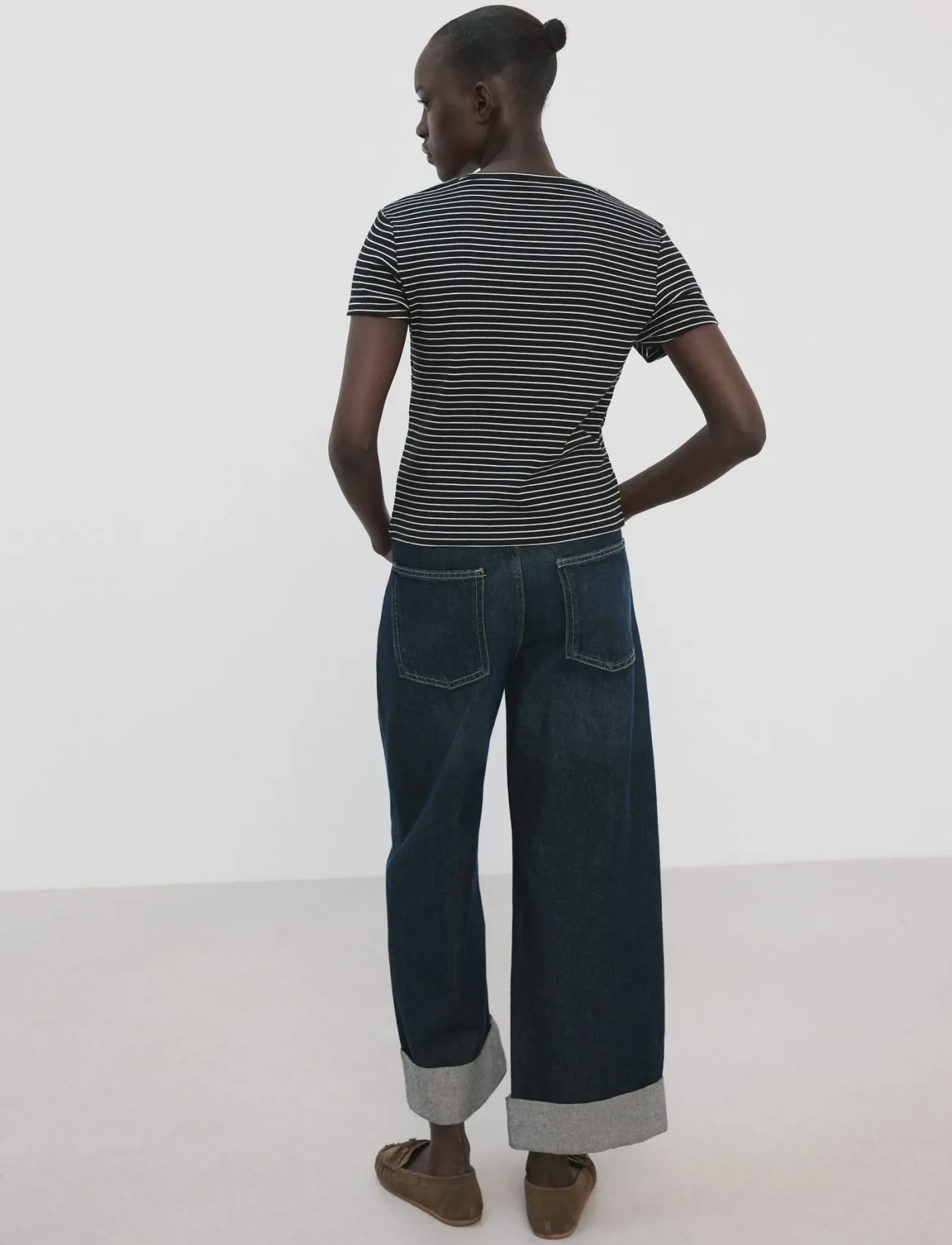 Mango - Striped T-shirt with ties - t-skjorter - navy - 2
