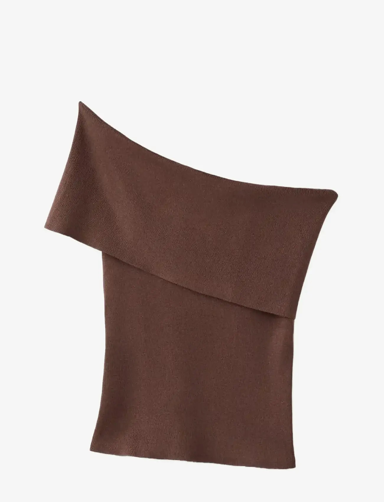 Mango - Strapless knitted top - sleeveless tops - dark brown - 1